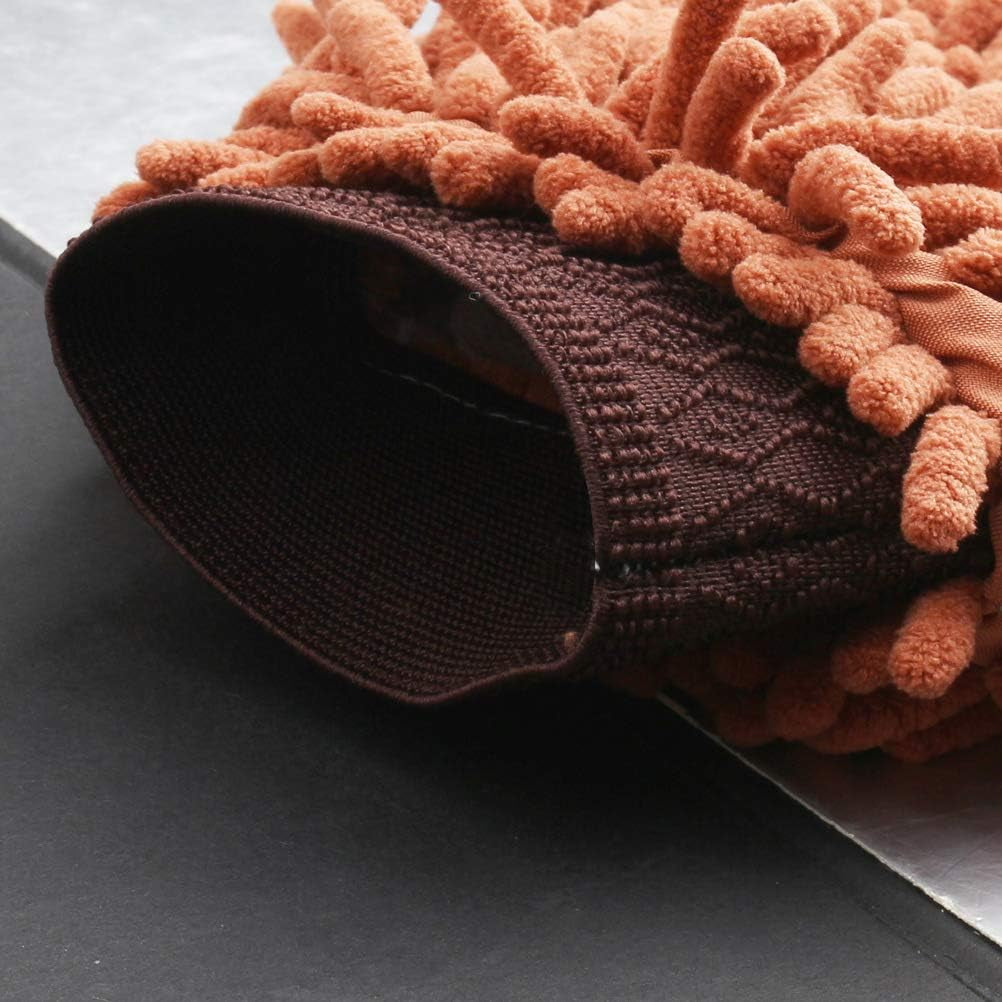 Microfiber Noodle Car Wash Mitts - Set of 4, Double-Sided, Super Absorbent Cleaning Gloves for Automotive and Household Use (Random Color)