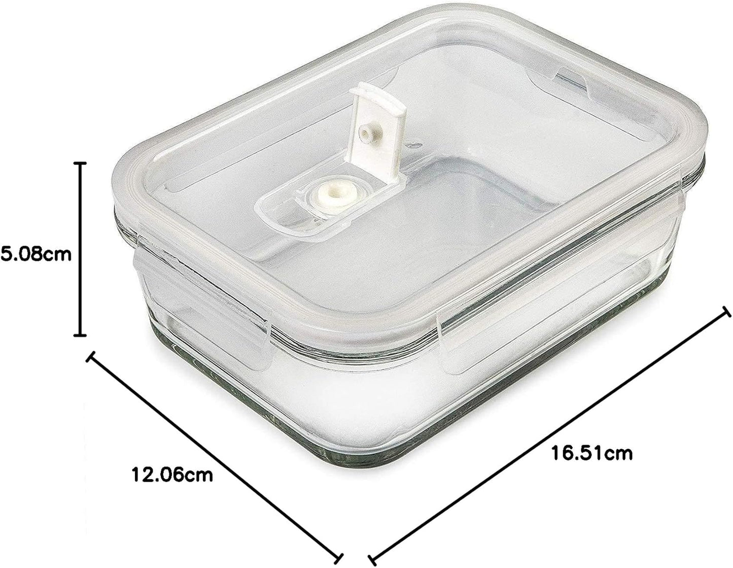 5-Pack Airtight Glass Meal Prep and Storage Containers with Lids - Reusable 880 Millilitres, Single Compartment