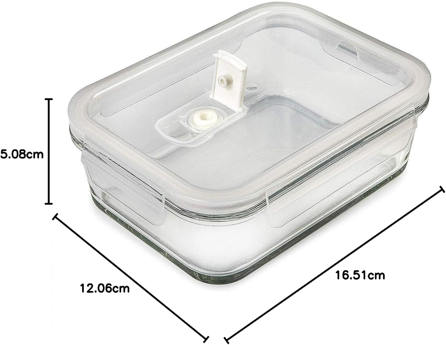 5-Pack Airtight Glass Meal Prep and Storage Containers with Lids - Reusable 880 Millilitres, Single Compartment