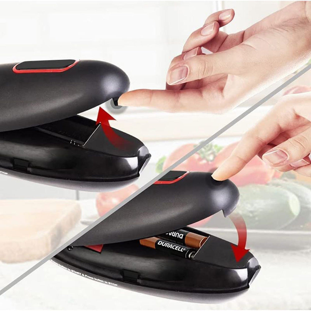Automatic Electric Can Opener - One-Touch Portable Kitchen Tool for Effortless Jar and Bottle Opening